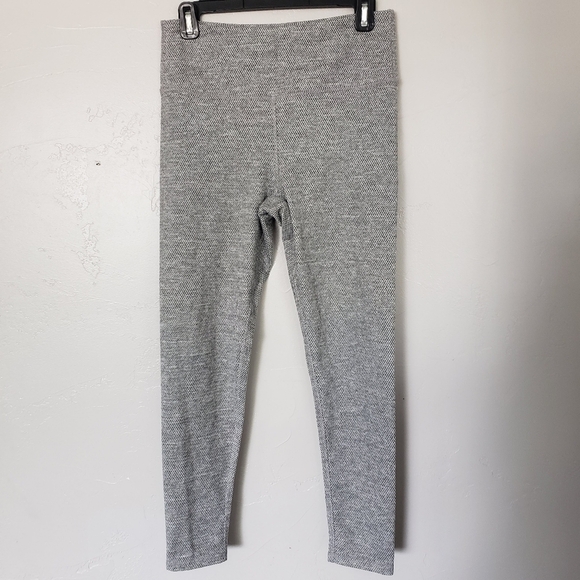 Kyodan Women's Medium Thick Fleece Grey Chevron Leggings Athletic Active - Picture 1 of 7